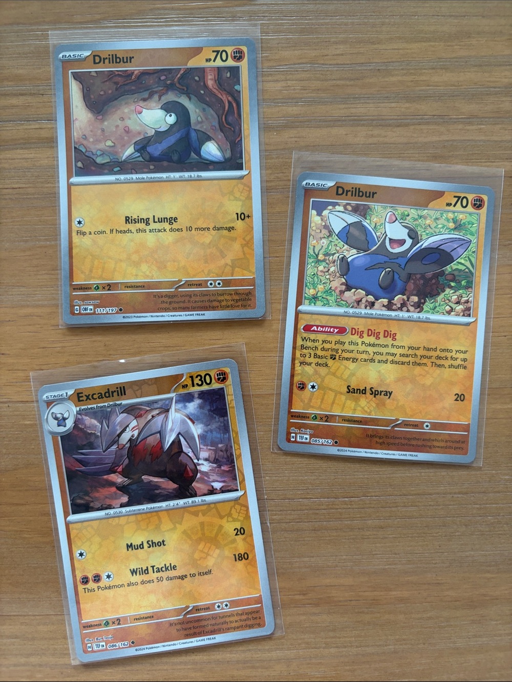 Drilbur & Excadrill Evolution Lot | 3 Reverse Holo Pokémon Cards ✨5/$25✨